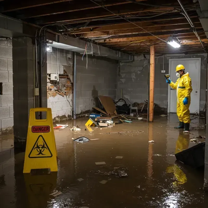 Flooded Basement Electrical Hazard in Vian, OK Property